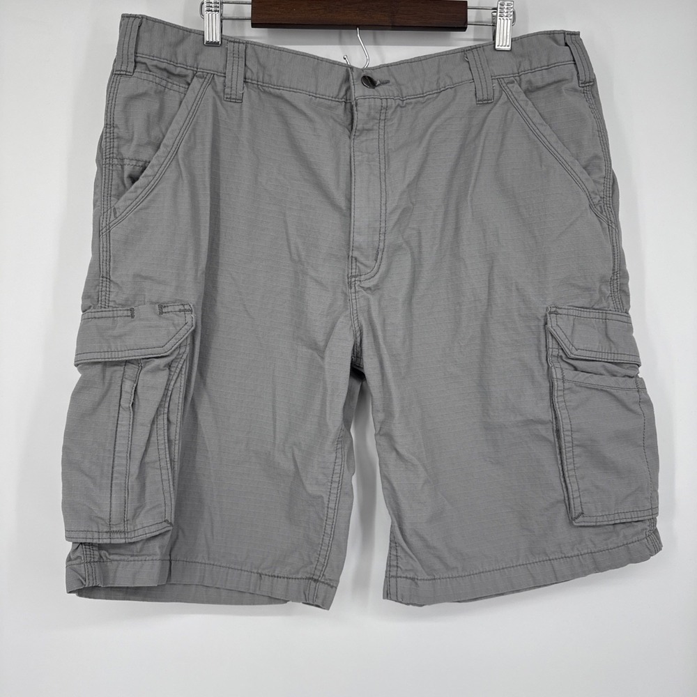 Carhartt Force Relaxed Fit Rip Stop Gray Work Shorts Men's 40 Cargo Utility